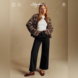 SÉZANE Le Crop Noir Organic Cotton Jeans